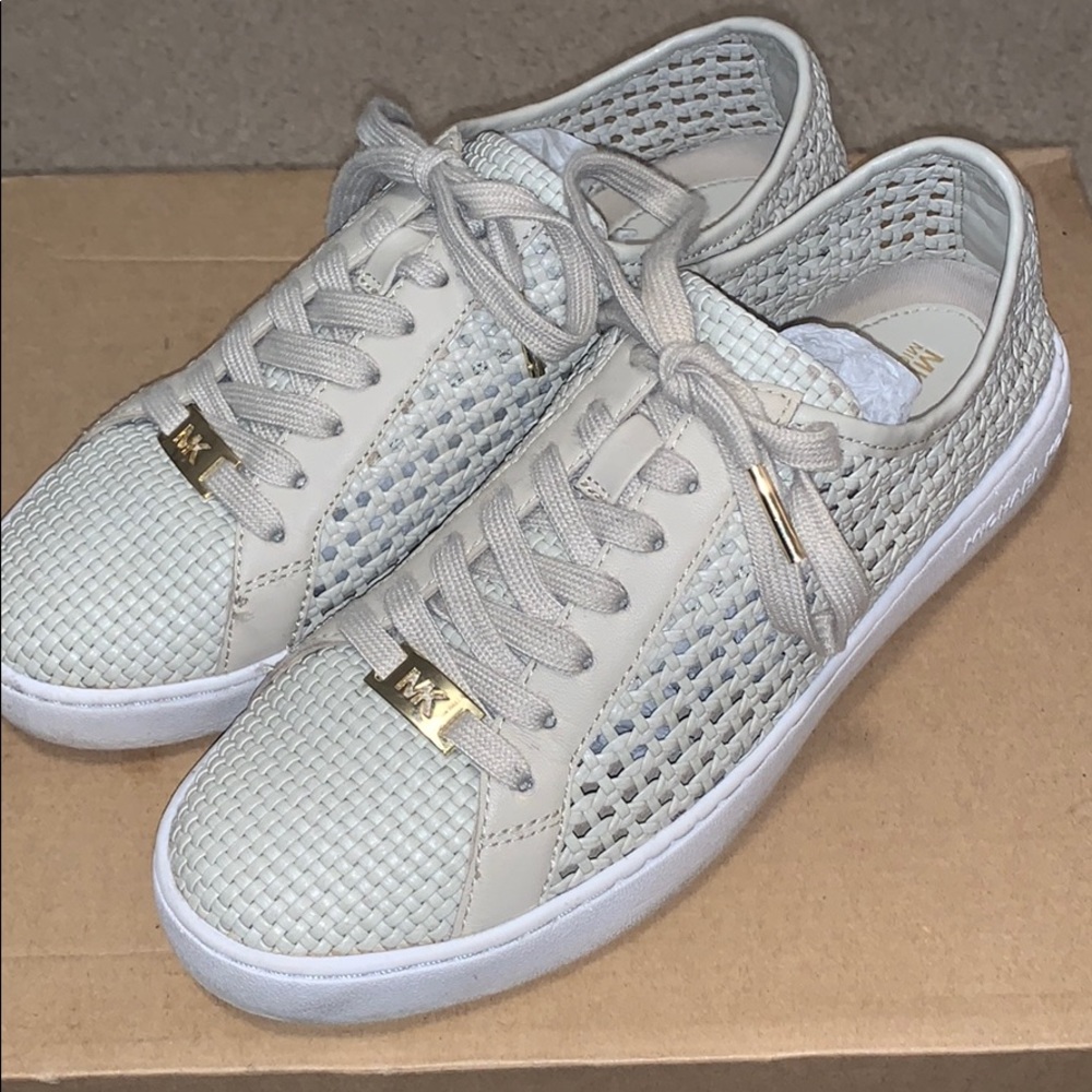 Tan and Gold casual sneakers